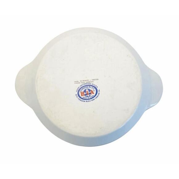 Le Cordone Bleu White Round Ceramic Au Gratin Baking Dish Hand Painted Floral - Picture 7 of 8